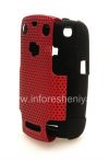 Фотография 7 — Чехол повышенной прочности перфорированный для BlackBerry 9360/9370 Curve, Черный/Красный