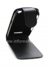 Photo 7 — Couvercle du boîtier en cuir avec ouverture verticale pour le BlackBerry Curve 9360/9370, Noir avec grande texture