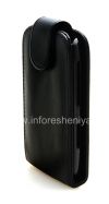 Photo 4 — Couvercle du boîtier en cuir avec ouverture verticale pour le BlackBerry Curve 9360/9370, Noir avec texture fine