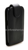Photo 5 — Leather case cover with vertical opening for the BlackBerry 9360/9370 Curve, Black with fine texture