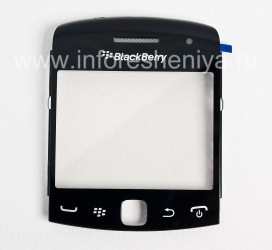 The original glass screen for BlackBerry 9360/9370 Curve, The black