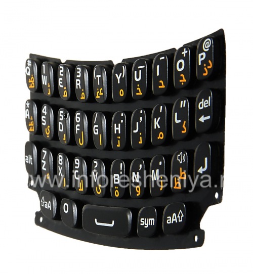 Галерея фотографий товара Оригинальная клавиатура для BlackBerry 9360/9370 Curve (другие языки), Черный, Арабский