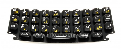 Галерея фотографий товара Оригинальная клавиатура для BlackBerry 9360/9370 Curve (другие языки), Черный, Арабский