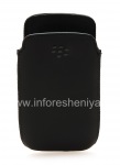Kulit asli Kasus-saku Kulit Pocket Pouch untuk BlackBerry 9360 / 9370 Curve, Black (hitam)