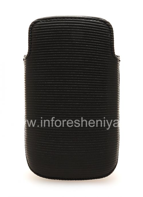 Галерея фотографий товара Оригинальный кожаный чехол-карман Leather Pocket Pouch для BlackBerry 9360/9370 Curve, Черный (Black)