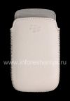 Фотография 1 — Оригинальный кожаный чехол-карман Leather Pocket Pouch для BlackBerry 9360/9370 Curve, Белый (White)