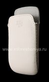 Фотография 4 — Оригинальный кожаный чехол-карман Leather Pocket Pouch для BlackBerry 9360/9370 Curve, Белый (White)