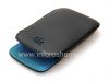 Photo 4 — Kulit asli Kasus-saku Kulit Pocket Pouch untuk BlackBerry 9360 / 9370 Curve, Black / Blue (Sky Blue)