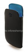 Photo 5 — Kulit asli Kasus-saku Kulit Pocket Pouch untuk BlackBerry 9360 / 9370 Curve, Black / Blue (Sky Blue)