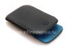 Фотография 7 — Оригинальный кожаный чехол-карман Leather Pocket Pouch для BlackBerry 9360/9370 Curve, Черный/Голубой (Sky Blue)