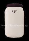 Photo 1 — Cuir d'origine Housse cuir poche Pocket pour BlackBerry Curve 9360/9370, Blanc / Violet (Blanc / Violet)