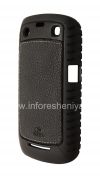 Photo 6 — Silicone perusahaan disegel dengan kulit memasukkan AGF Black Leather Inlay dengan TPU Case untuk BlackBerry 9360 / 9370 Curve, hitam