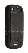 Photo 7 — Silicone perusahaan disegel dengan kulit memasukkan AGF Black Leather Inlay dengan TPU Case untuk BlackBerry 9360 / 9370 Curve, hitam
