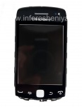 Touch-screen (Touchscreen) in the assembly with the front panel for BlackBerry 9380 Curve, The black