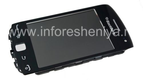 Photogallery for Touch-screen (Touchscreen) in the assembly with the front panel for BlackBerry 9380 Curve, The black product