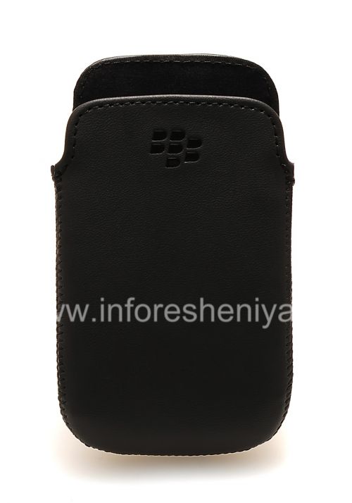 Галерея фотографий товара Оригинальный кожаный чехол-карман Leather Pocket для BlackBerry 9380 Curve, Черный (Black)