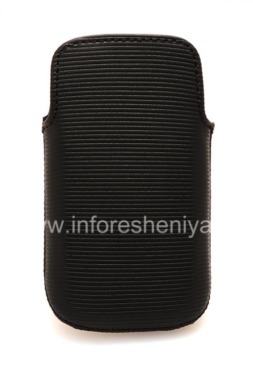 Галерея фотографий товара Оригинальный кожаный чехол-карман Leather Pocket для BlackBerry 9380 Curve, Черный (Black)