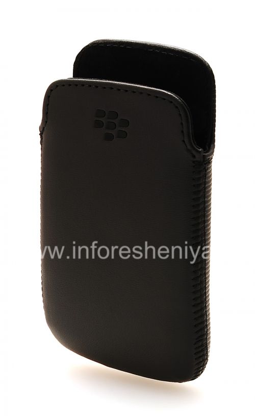 Галерея фотографий товара Оригинальный кожаный чехол-карман Leather Pocket для BlackBerry 9380 Curve, Черный (Black)