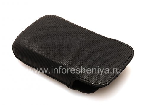 Галерея фотографий товара Оригинальный кожаный чехол-карман Leather Pocket для BlackBerry 9380 Curve, Черный (Black)