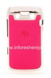 Photo 1 — La bolsa de plástico cubierta con inserto de alivio para BlackBerry 9790 Bold, Metálico / fucsia
