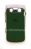 Фотография 1 — Пластиковый чехол-крышка с рельефной вставкой для BlackBerry 9790 Bold, Металлик/Зеленый