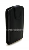 Photo 6 — حقيبة جلد مع غطاء فتحة عمودية لبلاك بيري 9790 Bold, أسود مع نسيج كبير
