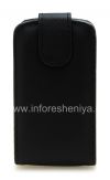 Photo 1 — BlackBerry 9790 Bold জন্য উল্লম্ব খোলার সঙ্গে চামড়া ক্ষেত্রে কভার, জরিমানা জমিন কালো