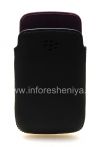 Photo 1 — Original-Ledertasche Tasche-Tasche für Blackberry 9790 Bold, Schwarz / Lila (Black / Royal Purple)