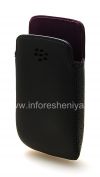 Фотография 3 — Оригинальный кожаный чехол-карман Pocket для BlackBerry 9790 Bold, Черный/ Фиолетовый (Black/ Royal Purple)