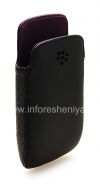 Фотография 4 — Оригинальный кожаный чехол-карман Pocket для BlackBerry 9790 Bold, Черный/ Фиолетовый (Black/ Royal Purple)