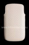 Photo 2 — मूल चमड़े के पॉकेट ब्लैकबेरी 9790 Bold के लिए पाउच जेब, सफेद / बैंगनी (सफेद / रॉयल बैंगनी)