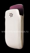 Фотография 3 — Оригинальный кожаный чехол-карман Pocket для BlackBerry 9790 Bold, Белый/ Фиолетовый (White/ Royal Purple)