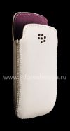 Фотография 4 — Оригинальный кожаный чехол-карман Pocket для BlackBerry 9790 Bold, Белый/ Фиолетовый (White/ Royal Purple)