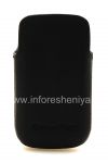 Фотография 2 — Оригинальный кожаный чехол-карман Leather Pocket для BlackBerry 9790 Bold, Черный, крупная текстура (Black)