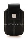 Photo 1 — L'étui en cuir d'origine avec clip et étiquette métallique Étui pivotant en cuir pour BlackBerry, Noir (Black)