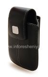 Фотография 5 — Оригинальный кожаный чехол с клипсой и металлической биркой Leather Swivel Holster для BlackBerry, Черный (Black)