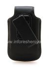 Photo 7 — BlackBerry用クリップおよび金属タグレザースイベルホルスター付き本革ケース, ブラック（黒）
