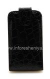 Photo 1 — Housse en cuir avec couvercle à ouverture verticale pour BlackBerry 9800/9810 Torch, Black "Crocodile"