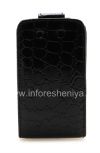 Photo 2 — Caso de cuero con tapa de apertura vertical para BlackBerry 9800/9810 Torch, "Cocodrilo" Negro