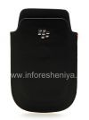 Photo 1 — Leather Case-saku logo BlackBerry untuk BlackBerry 9800 / 9810 Torch, Hitam, tekstur halus, logo logam