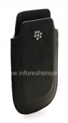 Photo 3 — Leather Case-saku logo BlackBerry untuk BlackBerry 9800 / 9810 Torch, Hitam, tekstur halus, logo logam