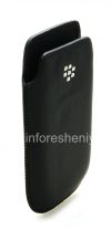 Photo 3 — Leather Case-saku logo BlackBerry untuk BlackBerry 9800 / 9810 Torch, Hitam, biji-bijian besar, logo logam