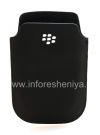 Photo 1 — Leather Case-saku logo BlackBerry untuk BlackBerry 9800 / 9810 Torch, Hitam, tekstur besar, logo plastik putih