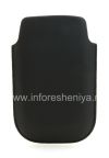 Photo 2 — Leather Case-saku logo BlackBerry untuk BlackBerry 9800 / 9810 Torch, Hitam, tekstur besar, logo plastik putih