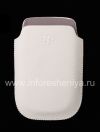 Photo 1 — Leather Case-saku logo BlackBerry untuk BlackBerry 9800 / 9810 Torch, Putih, tekstur besar, logo plastik putih