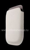 Photo 3 — Leather Case-saku logo BlackBerry untuk BlackBerry 9800 / 9810 Torch, Putih, tekstur besar, logo plastik putih
