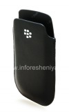 Photo 4 — Kulit Kasus-saku dengan logo putih untuk BlackBerry BlackBerry 9800 / 9810 Torch, Hitam, tekstur halus, logo plastik putih