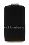 Caso Firma de cuero con tapa de apertura vertical Doormoon para BlackBerry 9800/9810 Torch, Negro, textura fina