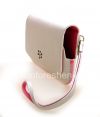 Photo 2 — Tas asli Leather Case Kulit Folio untuk BlackBerry 9800 / 9810 Torch, Putih / merah muda (putih w / Pink Aksen)