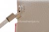 Photo 4 — Tas asli Leather Case Kulit Folio untuk BlackBerry 9800 / 9810 Torch, Putih / merah muda (putih w / Pink Aksen)
